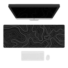 Ovenbird - Alfombrilla de mouse grande para juegos con bordes cosidos, topográfico de mapas Topo para juegos, alfombrilla de mouse grande extendida XL con base antideslizante, almohadillas para orejas