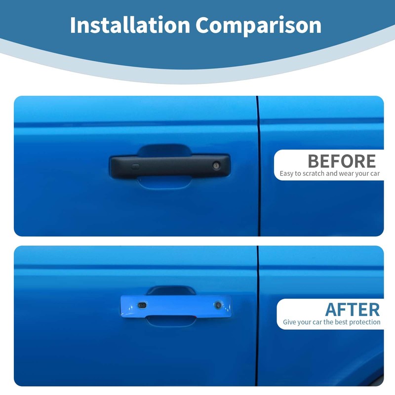 PDKLIN for Bronco Door Handle Cover Trim Light Blue Fit