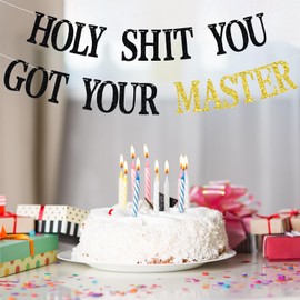 You Got Your Master Banner, Congrats Master, Mastered It 2025 Hanging Decorations, Glittery Class of 2025 Graduation Party Decorations Supplies