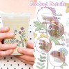 ZCPTZ 100 Sets Wildflower Plastic Cups with Straws & Lids