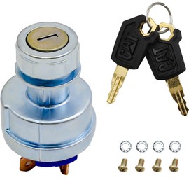 EATAKWARD 9G7641 New Ignition Switch with 2 Keys, Replacement for Caterpillar (Cat) D250E D300E D350E Cat Key Switch