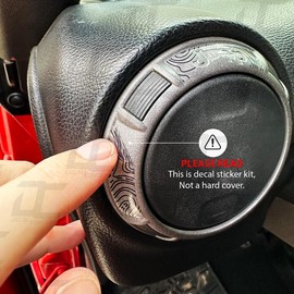 Decal Concepts Topography Outer Interior AC Vent Accent Decal Kit - (Fits Jeep Wrangler 2011-2017)(Clear/Red)