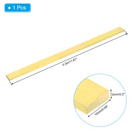 PATIKIL 0.2 x 0.59 inch H59 brass square bar, 11.81 inch length, solid flat bar supply for crafts, maintenance, electrical, architectural decoration, brass