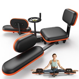 FEIERDUN Leg Stretcher, Leg Stretcher Machine for Flexibility and Relieving Hip Tightness, Heavy Duty Split Machine Stretcher for Home Gym Split Machine Training Fitness, Black-Orange