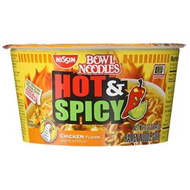 Nissin Noodle Bowl, Hot and Spicy Chicken, 3.32 Ounce (Pack of 6)