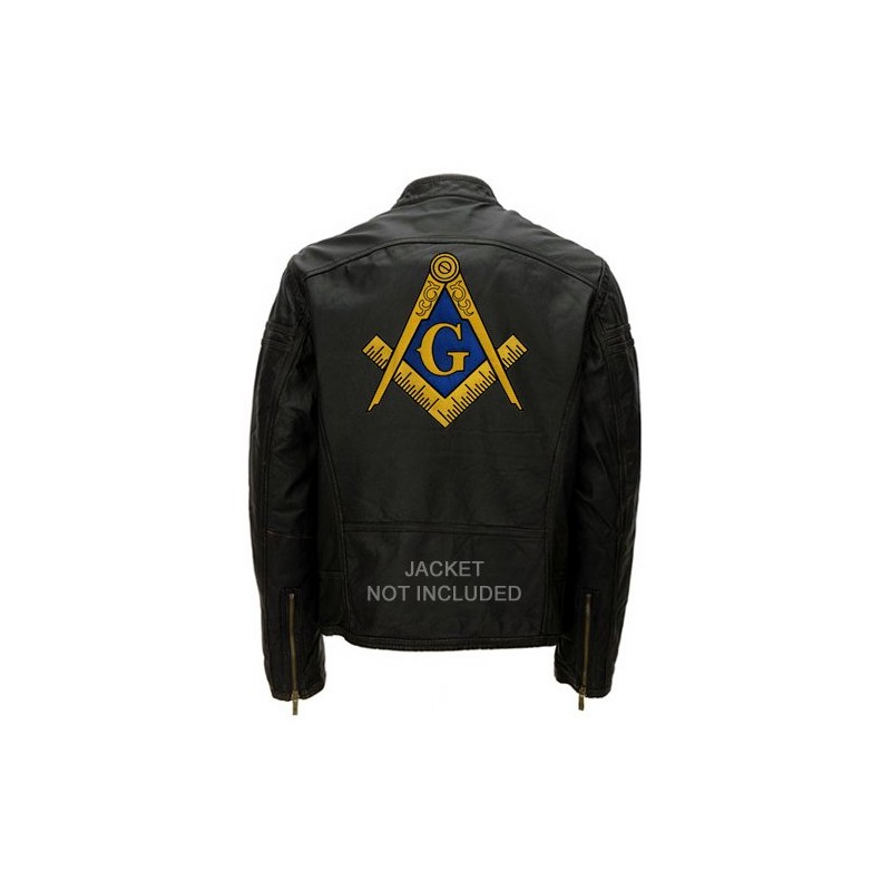 Masonic Logo Large Patch Embroidered Iron-On Freemason Emblem Square Compass