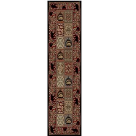 Rustic Lodge Persian Black 5x7 Area Rug, 5'3x7'3