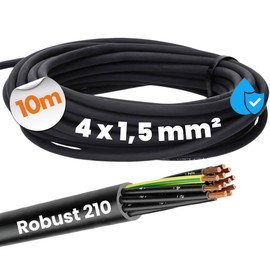 Lapp 0021931 Ölflex Robust 210 All-Weather Control Cable 4 x 1.5 mm² I Outdoor Cable 4G1.5 with Green/Yellow Protective Conductor I Black Numbered Cores 10 Metres