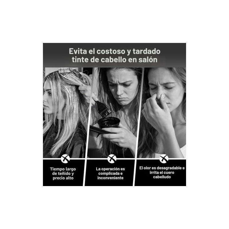 Meidu Champú Teñir Cabello Cubrir Canas Tinte Negro Natural Mujeres