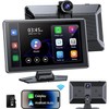 Portable Wireless Carplay Screen, PBYRD 9" Touchscreen with 4K HD