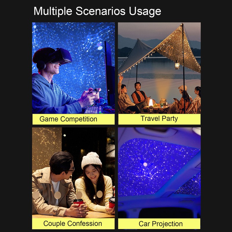 LED Projector Lamp 3 Color Multifunctional Dimmable Rotatable Rechargeable LED