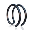 Tiny Black Fake Double Hoop Helix Ring - Faux Spiral
