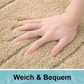 Homaxy Microfibre Bathroom Rug Non-Slip Washable Bath Mat Soft Bath Mat Water Absorbent Bath Mat for Bathroom - 50 x 76 cm, Beige