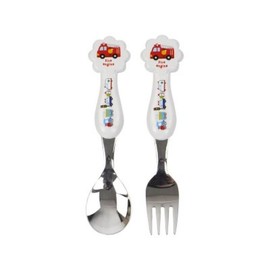 (10x10) Toddler, Child, Daycare Snack Stainless Steel Cutlery Car Tableware Spoon and Fork Set / (텐바이텐)유아 아동 어린이집 간식 스텐 수저 자동차 식기 스푼 포크 세트