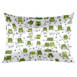 Envelope Closure Satin Pillowcase for Hair and Skin Silk Pillowcase King Size Quirky Animal Frog Pattern Pillow Cases Cooling Satin Pillow Covers