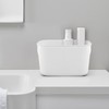 HOZEON 10 Pack White Plastic Storage Bins with Handle, Stackable