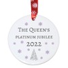 Second Ave Queens Platinum Jubilee 2022 White Ceramic Hanging Circle