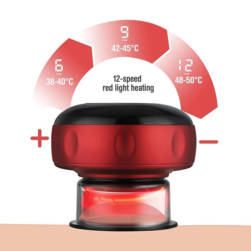 6-in-1 Smart Electric Cupping Massager, 12 Levels Suction & Heat