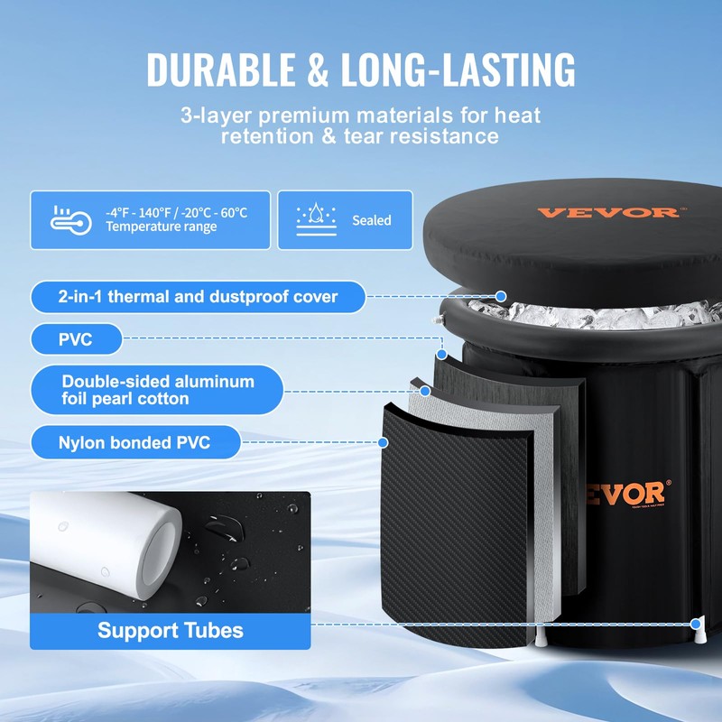 VEVOR Ice Bath Tub XL, Cold Water Therapy Plunge Tub