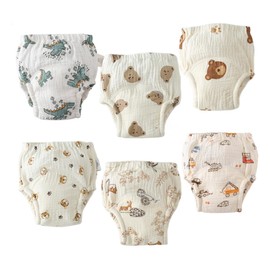 GZMM Baby Training Underpants,Soft Cotton Muslin Absorbent Potty Training Underwear For Baby Boys 6-12 Months