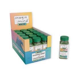 Magic Mind MAXX Energy and Focus Drink Shots - Stress Relieving, No Jitters, Ashwagandha, Vitamin B12, Vitamin C, Matcha Green Tea, Functional Mushrooms 165mg Caffiene - 2 FL Oz (15 Pack)