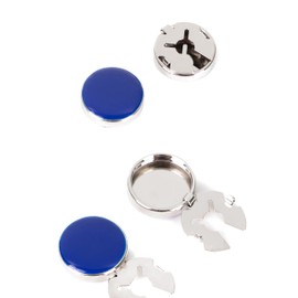 Button covers for men's shirts button cuffs button cover cufflinks for men - imitation cuff chain for tuxedo, business or formal shirts Buttons on cuffs Shirt button (enamel silver dark blue)