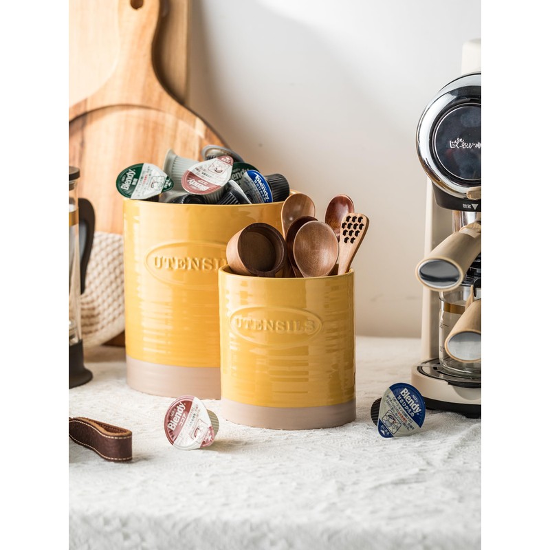 YHOSSEUN Kitchen Utensil Holder, Ceramic Utensil Holder for Kitchen Counter,