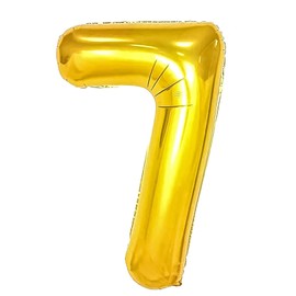 UKKQES 81CM Gold Large Numbers Balloons0-9,Number 0 Digit Helium Balloons,Foil Mylar Big Number Balloons for Birthday Party Supplies Decorations (7)