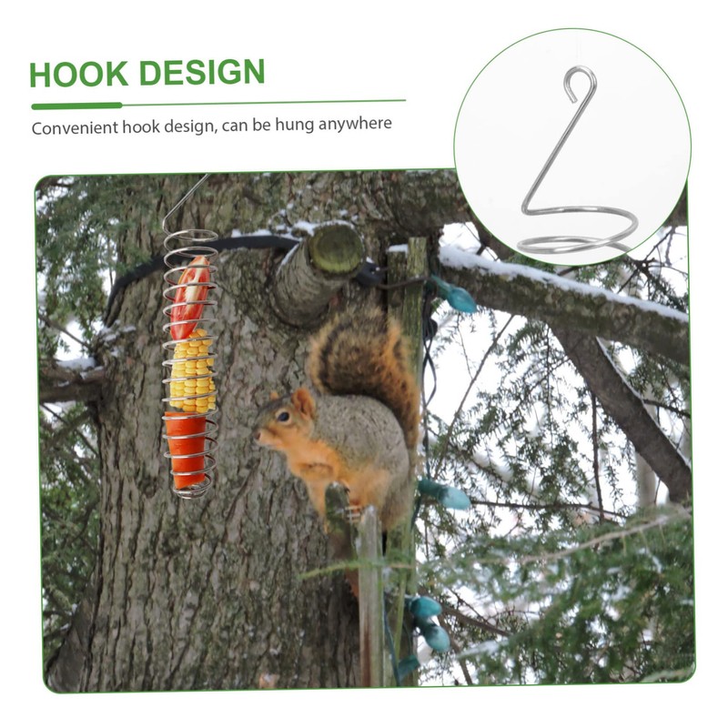 UPKOCH 2Pcs Stainless Steel Squirrel Feeders Durable Corn Cob Holders