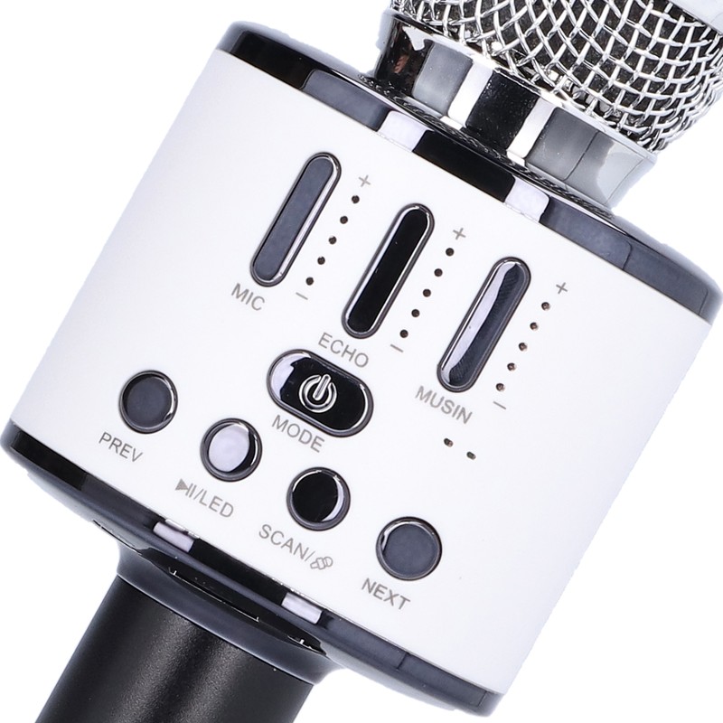 Q88 Microphone Wireless Bluetooth Karaoke LED Portable Handheld Black for