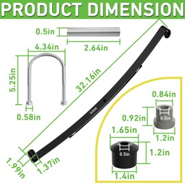 Drive-up Golf Cart Heavy Duty Dual Action Rear Leaf Spring Kit for EZGO RXV 2008-Up, Replaces OEM 604494