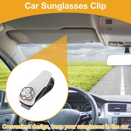 Motoforti Car Sunglasses Clip Universal Sun Visor Sunglasses Holder for Car Plastic White 6.5x3cm 1 Pcs