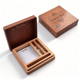 Farkle Dice Tray and Storage Case – Deluxe Farkle Classic Dice Game Includes 2 Sets of Dice, 50-Page Score Pad, Pen Holder & Built-in Scoring Guide, Perfect Family Game Night Farkle Set