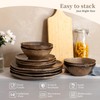 Dafuceramic 12PCS Stoneware Dinnerware Sets, Plates and Bowls Dish Set