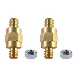 2PCS Brass 3/8"-16 Battery Terminal Bolt, Gold, Hex Head, Automotive Battery Terminals