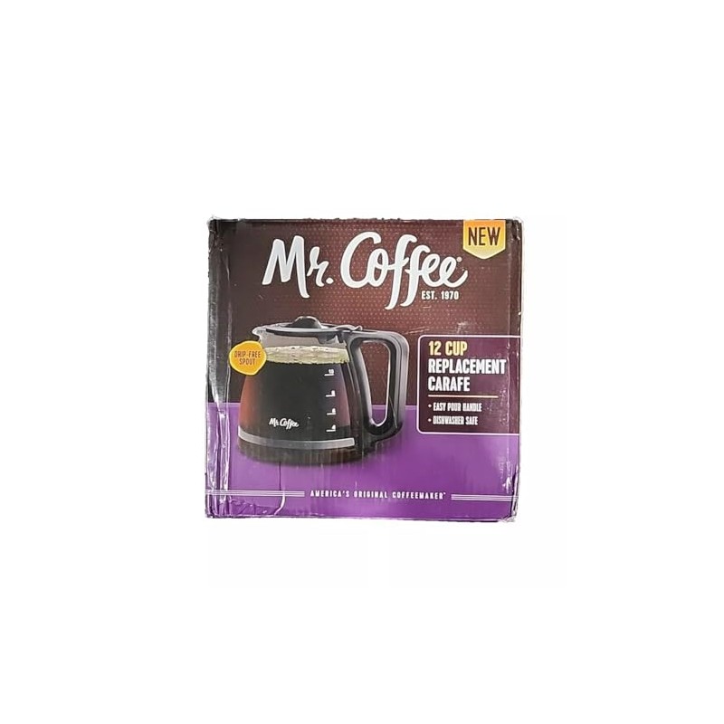 Mr. Coffee 12-Cup Replacement Decanter with Ergonomic Handle in Black
