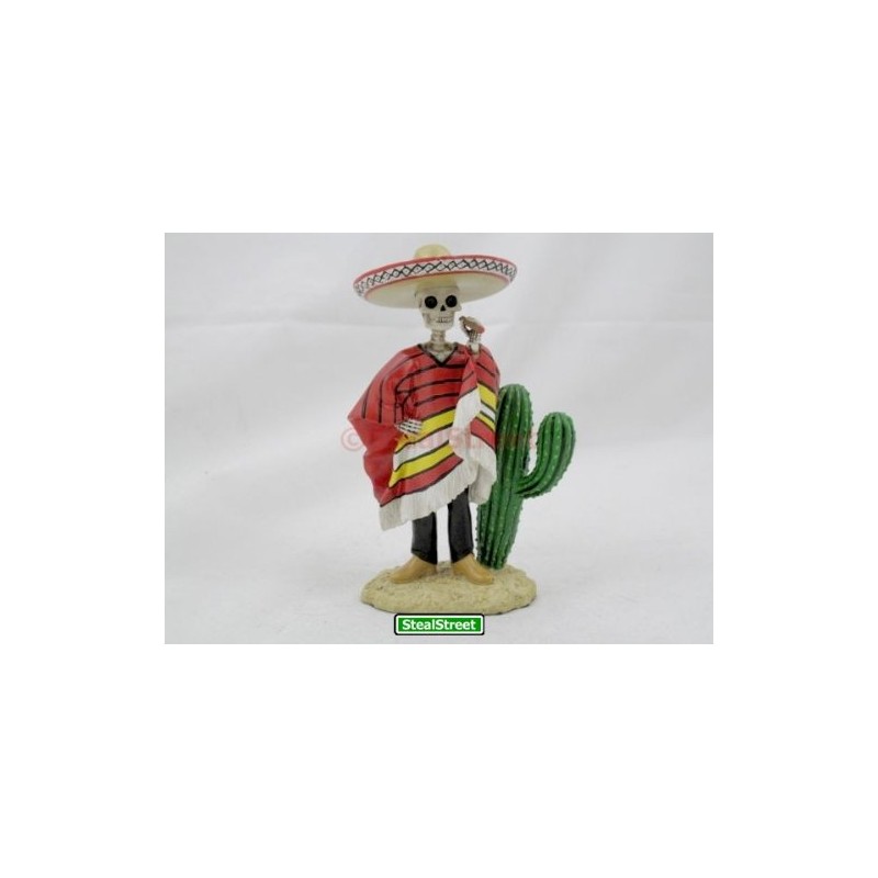 Dod Bandito Mexican Bandit with Cigar Skeleton Outlaw Sculpture