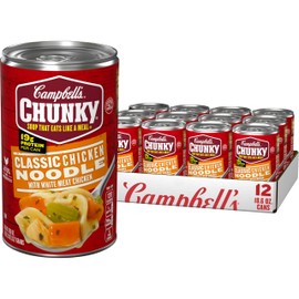 Campbell's Chunky Classic Chicken Noodle Soup, 18.6 oz Can (12 Pack)