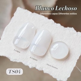 Born Pretty- Esmalte de uñas en gel blanco lechoso Esmalte de uñas en gel neutro translúcido blanco gelatinoso Esmalte de uñas Soak Off HemaFree