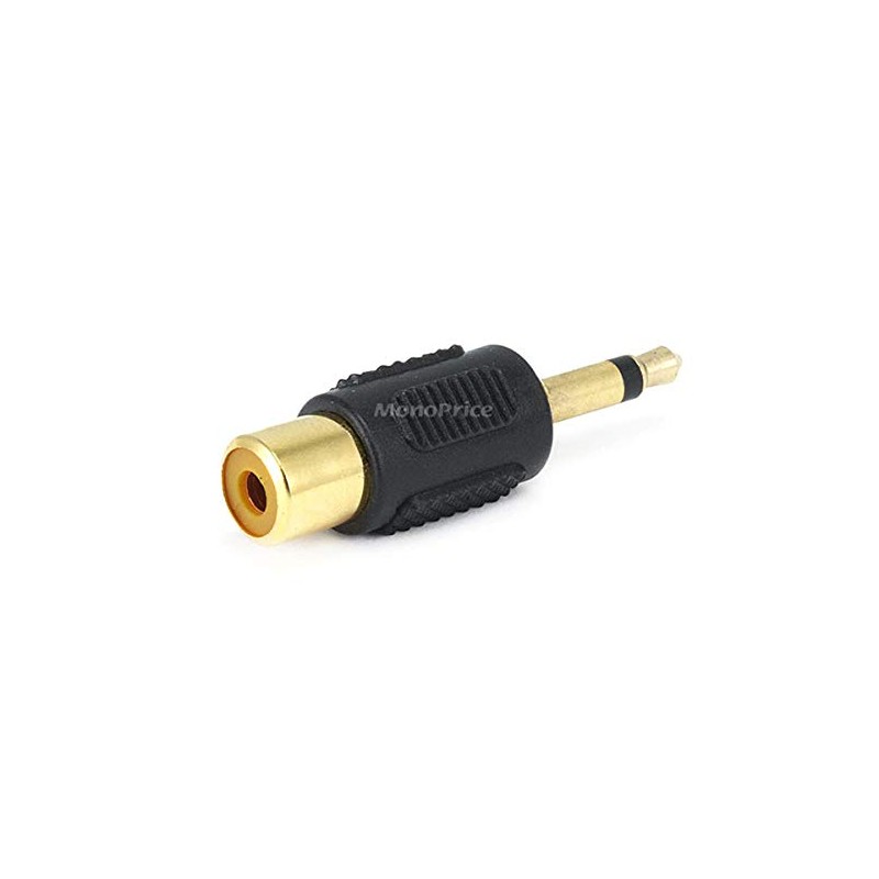 Monoprice 107146 3.5mm Mono Plug to RCA Jack Adaptor, Gold