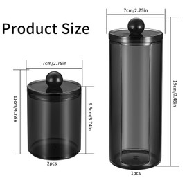 Pack of 3 Cotton Buds Container, Cotton Pad Dispenser, Cotton Pads Storage Box, Cotton Bud Holder for Cotton Balls, Cotton Ball, Cosmetic Container, Bathroom Dressing Table Organiser Accessories,