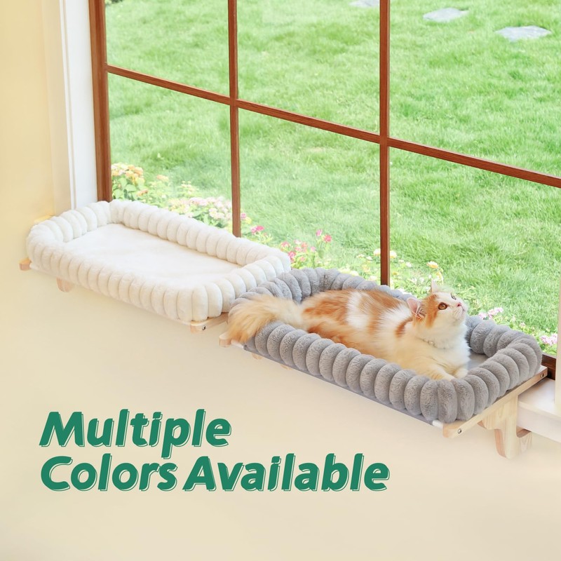 Zakkart SnugCloud Cat Window Perch with 4-Sided Bolster - Orthopedic
