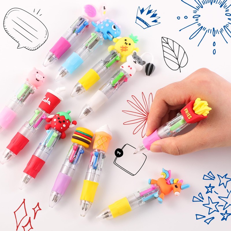 Yoosso 24Pcs Mini Pens, Multi Coloured Pens All In One