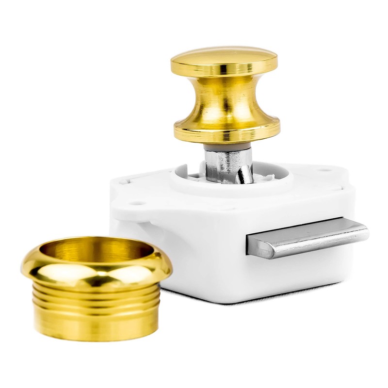 Five Oceans FO91 Polished Brass Keyless Push Button Latch