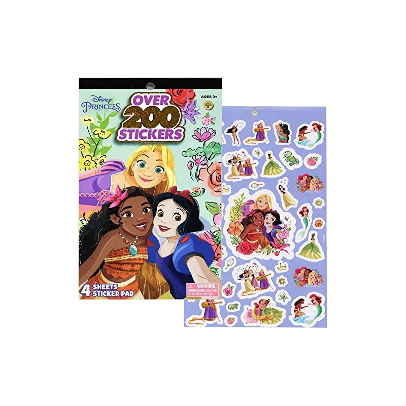UPD Princess 4 Sheet Foil Cover Sticker Pad, 200+ Stickers