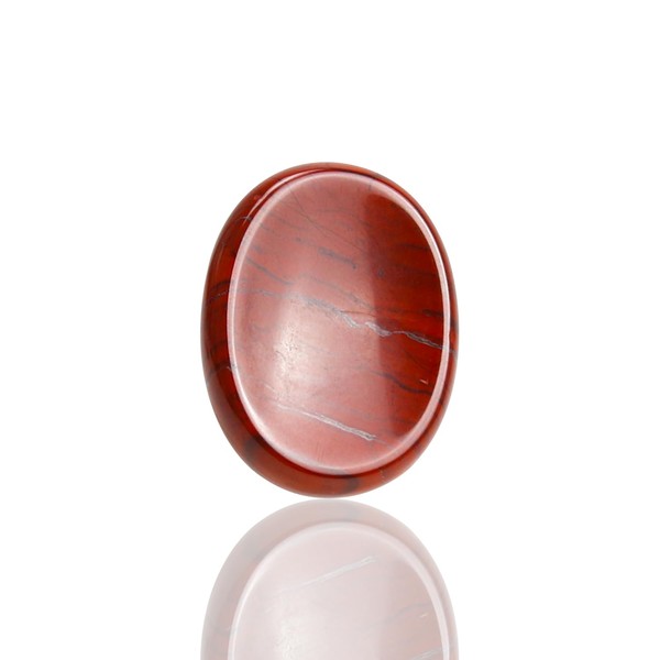 Nvzi Worry Stones Red Jasper Crystals for Kids, Chakra Crystals and Healing Stones, Oval Palm Stone, Thumb Stone, Crystals for Beginners, Spiritual Gifts for Women, Meditation Accessories (1PCS)