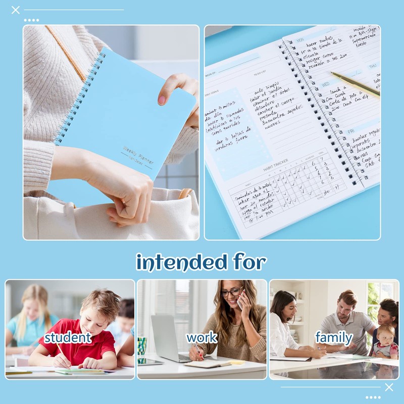 Weekly Planner Notebook, A5 Spiral To Do List Notebook 52