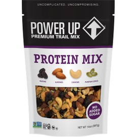 Power Up Protein Packed Trail Mix – Almonds, Cashews, Raisins & Pumpkin Seeds – No Peanuts, Non-GMO, Gluten-Free, Vegan Friendly, Kosher, No Artificial Ingredients – 14 oz Resealable Bags (Pack of 3)