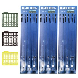 OTOTEC 21Pcs Carp Fishing Tackles Set 18Pcs Carp Fishing Hair Rigs With 3Pcs Boilie Bait Stoppers Hair Extender Barbed Hooks Size 6?8?10?