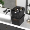 Innouse Plastic Organizing Baskets with Lids, Black Woven Storage Baskets,